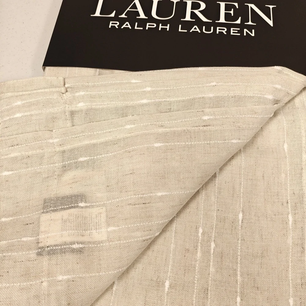 New Ralph Lauren Window Curtains 2 Panels Natural 54 x 96 Linen Back Tab Pocket